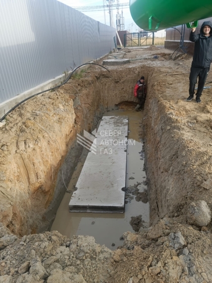 Монтаж газгольдера 10 000 л в деревне Разметелево, Всеволожский район Ленинградской области 0