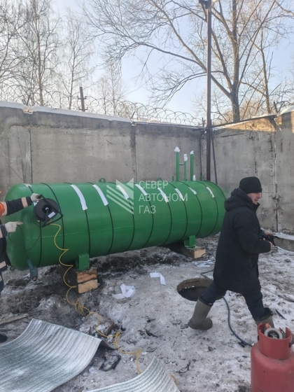 Установка наземного газгольдера 5000 литров с утеплением в Старо - Паново, Красносельский район 2