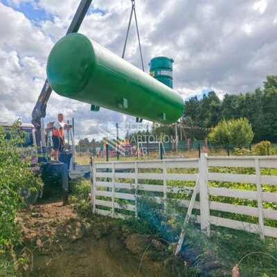Монтаж подземного газгольдера 6200 л в Ломоносовском районе, поселок Сергиевское  0