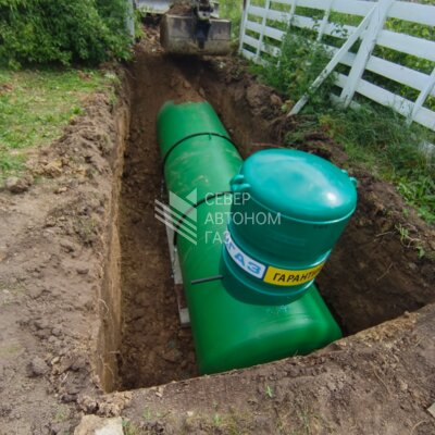 Монтаж подземного газгольдера 6200 л в Ломоносовском районе, поселок Сергиевское  5