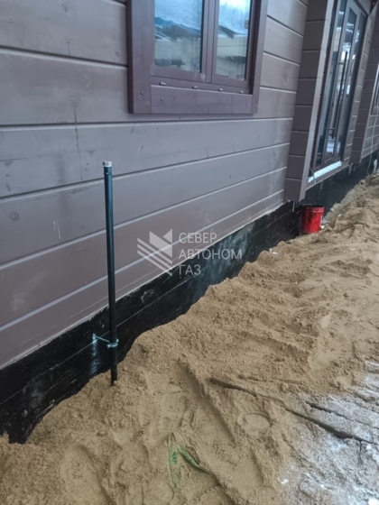 Монтаж  двух газгольдеров  10000 л  в Приозерском районе, КП Сосны 10