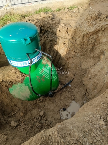 Монтаж газгольдера 10 000 л в деревне Разметелево, Всеволожский район Ленинградской области 4