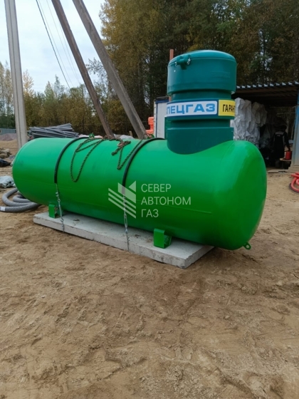 Монтаж газгольдера  5000  л в поселке Торфяное, Приозерский район  2
