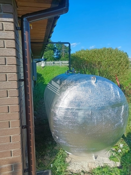 Монтаж  наземного газгольдера 2200 литров в селе Рождествено (Гатчинский район) 2