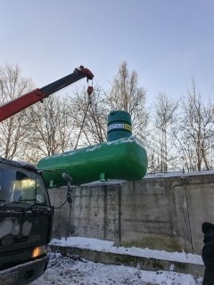 Установка наземного газгольдера 5000 литров с утеплением в Старо - Паново, Красносельский район 0