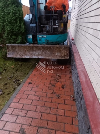 Монтаж газгольдера  3200 л  в Гатчинском районе Ленинградской области 0