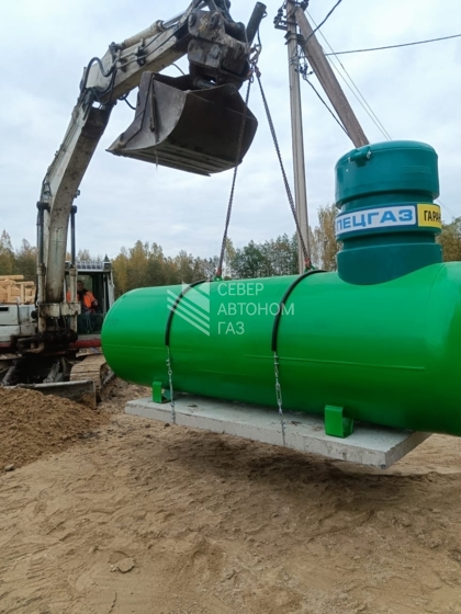 Монтаж газгольдера  5000  л в поселке Торфяное, Приозерский район  1