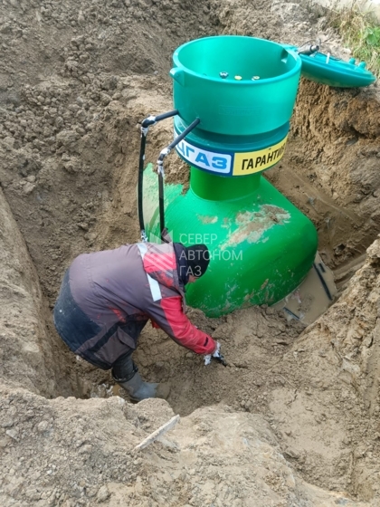 Монтаж газгольдера 10 000 л в деревне Разметелево, Всеволожский район Ленинградской области 3