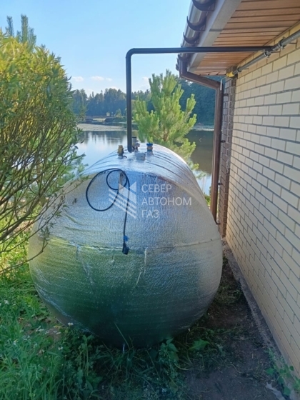 Монтаж  наземного газгольдера 2200 литров в селе Рождествено (Гатчинский район) 1