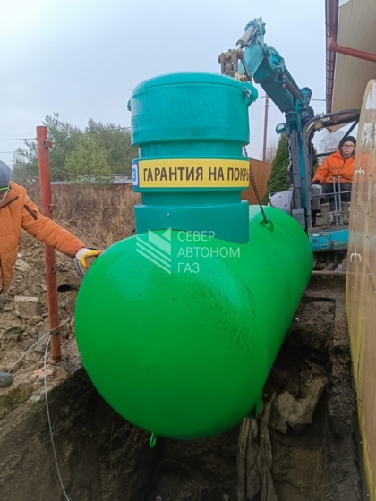 Монтаж газгольдера  3200 л  в Гатчинском районе Ленинградской области 2