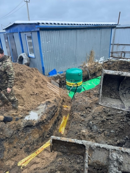 Установка газгольдера 5000 л в поселке Свердлова Всеволожского района на промышленном объекте 2