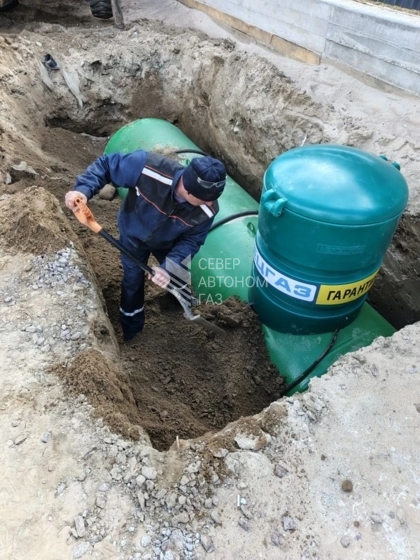 Монтаж газгольдера  5000 л в поселке Громово, Приозерск 5