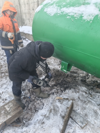 Установка наземного газгольдера 5000 литров с утеплением в Старо - Паново, Красносельский район 1