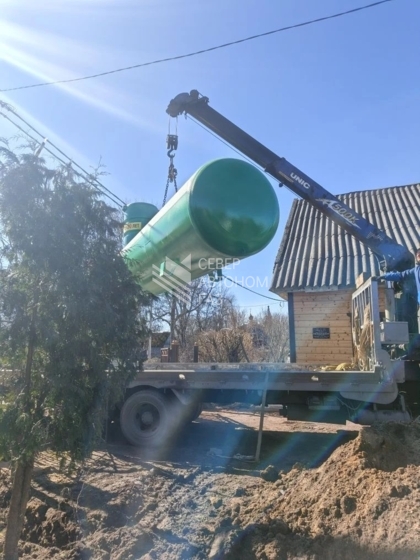 Монтаж газгольдера 10 000 л в селе Ратчино, Кингисепп 1