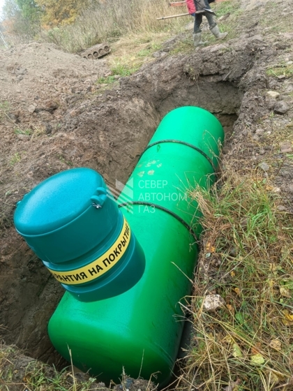 Монтаж газгольдера 5000 л в селе Опочка, Псковская область 2