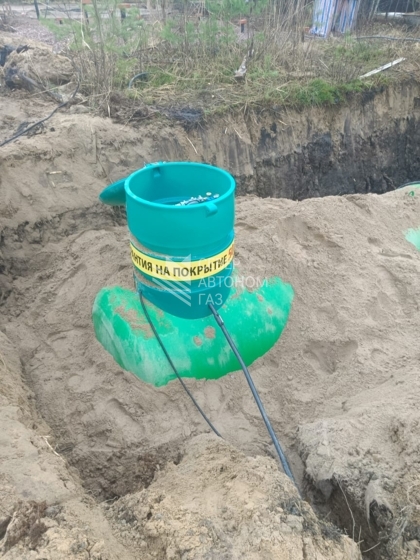 Установка газгольдера  7300 л в  СНТ 