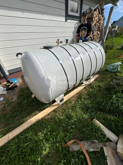 Монтаж газгольдера 1400 л в поселке Лебяжье, Ломоносов 2